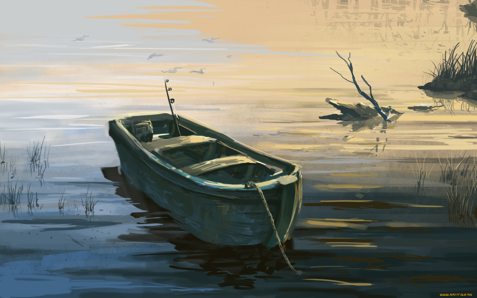 Зарисовки лодок на воде